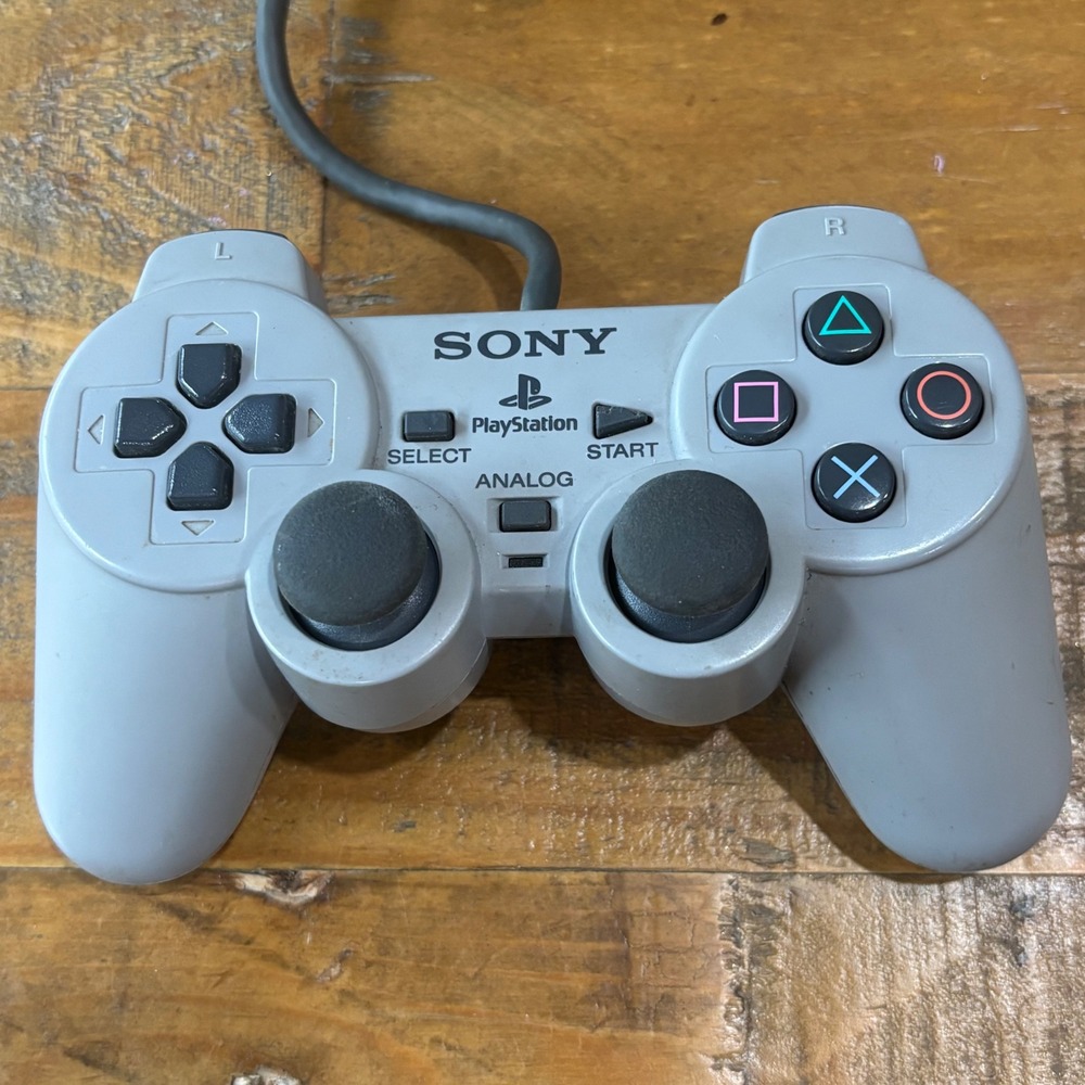 Sony PlayStation DualShock Analog Controller Gray SCPH-1200 PS1 Wired Not Tested